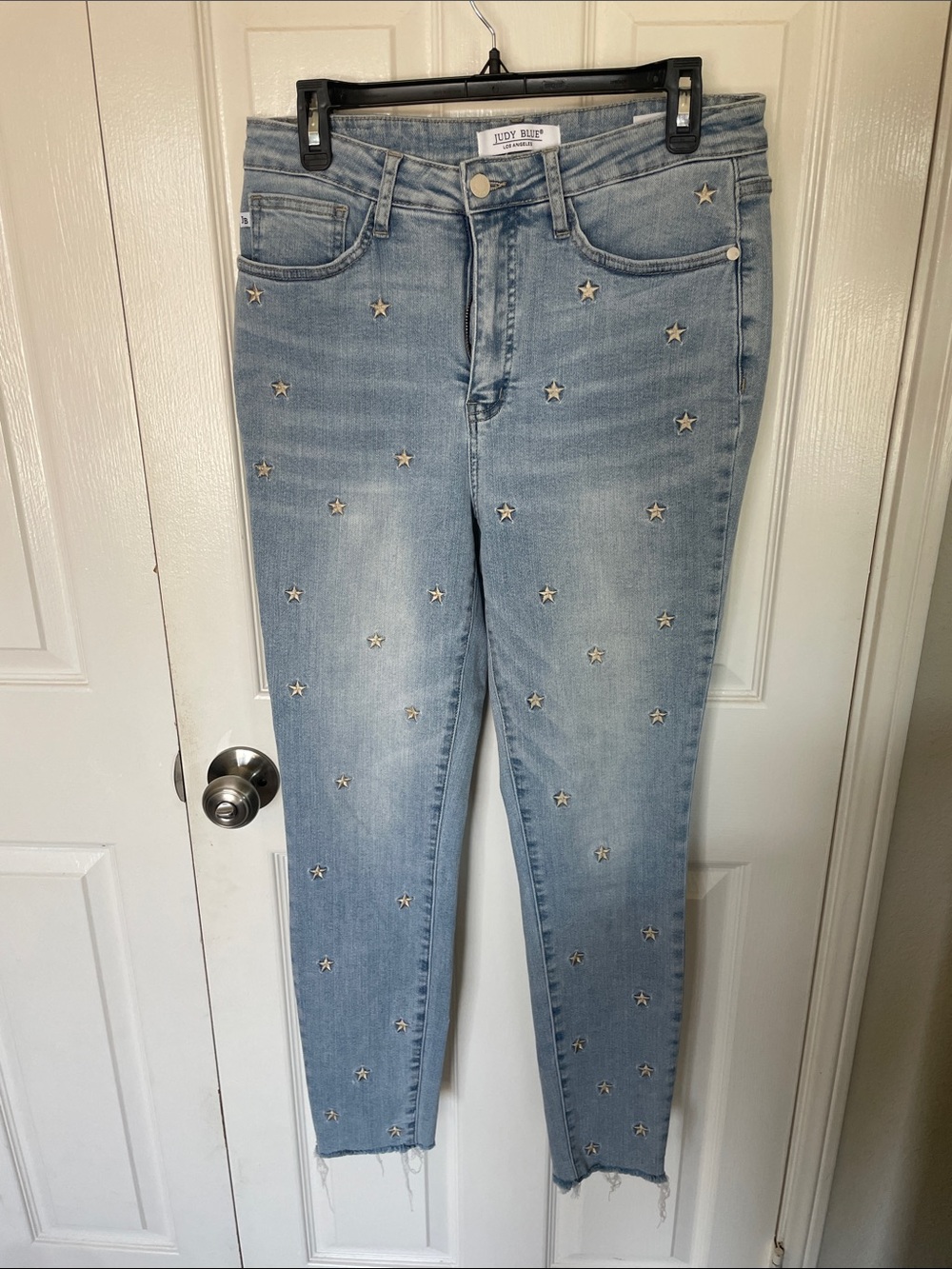 Light Blue Star-Embellished Women's Jeans